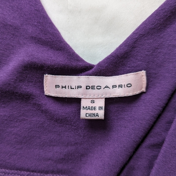 Philip Decaprio Purple Surplice Jersey Midi Dress - Size S - Picture 5 of 7